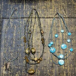 Elegant Multi-Strand Seedbead Beaded Necklace Bundle